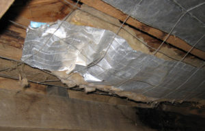 Fibreglass insulation can contain glues that don't last.