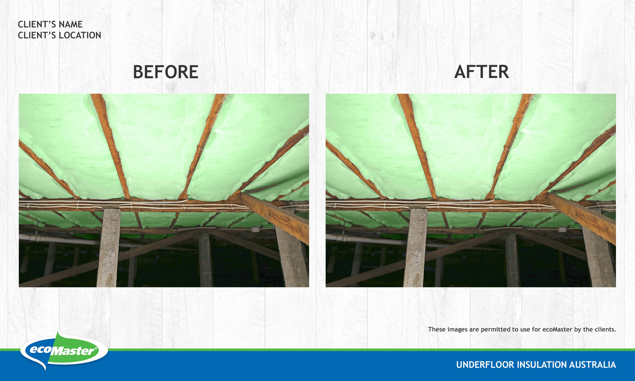 UFIBeforeandAfterImage01 Underfloor Insulation Australia